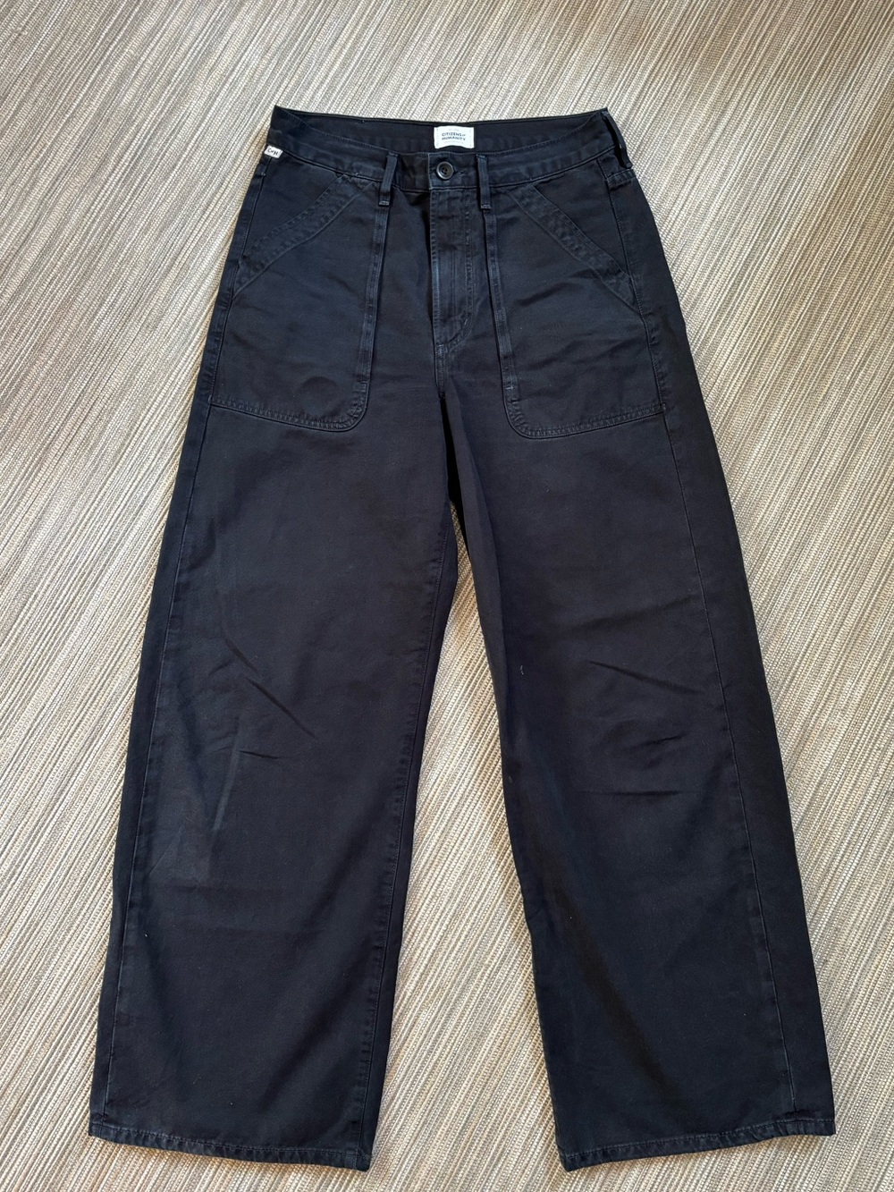 Citizens Of Humanity Ayla Cargo pant in washed black, size 28